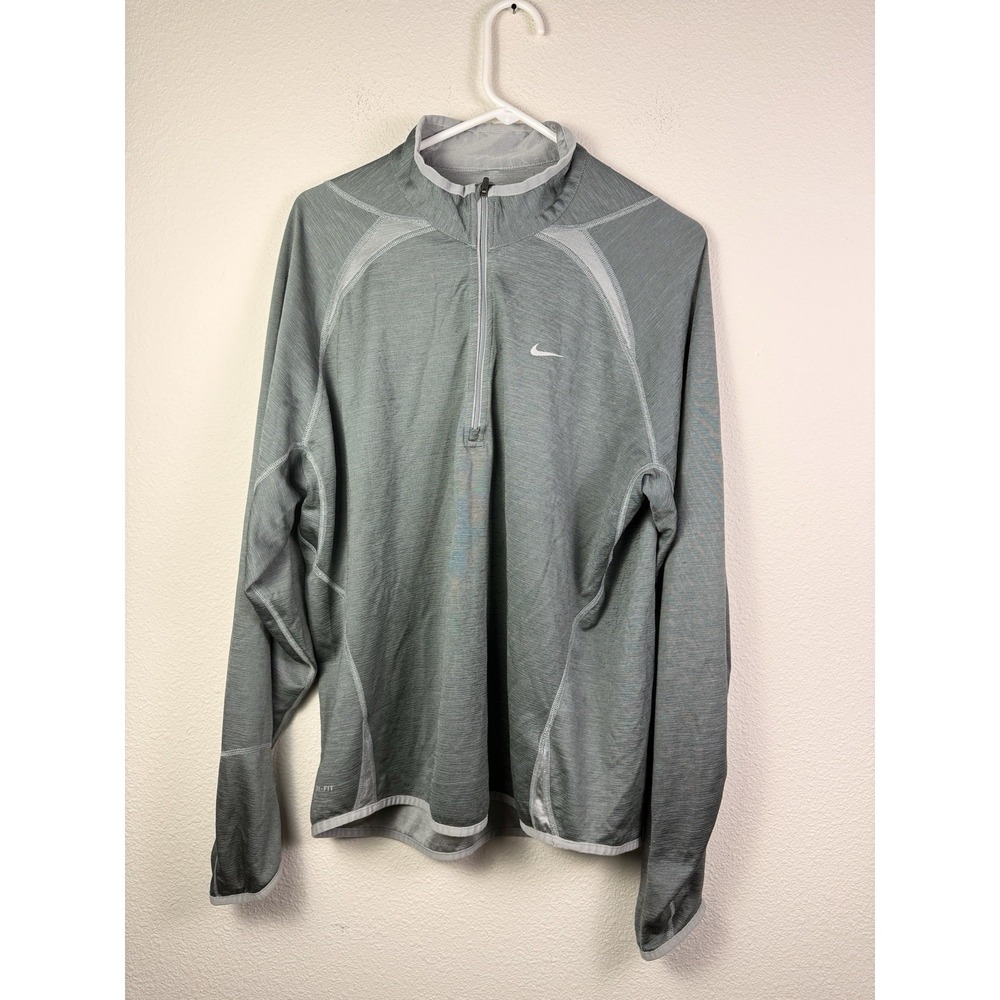 Nike Running Pullover Mens XL Gray Dri-FIT ‎ 1/4 Zip